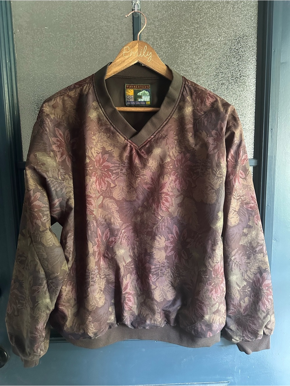 Women’s V-Neck Floral Pullover Windbreaker